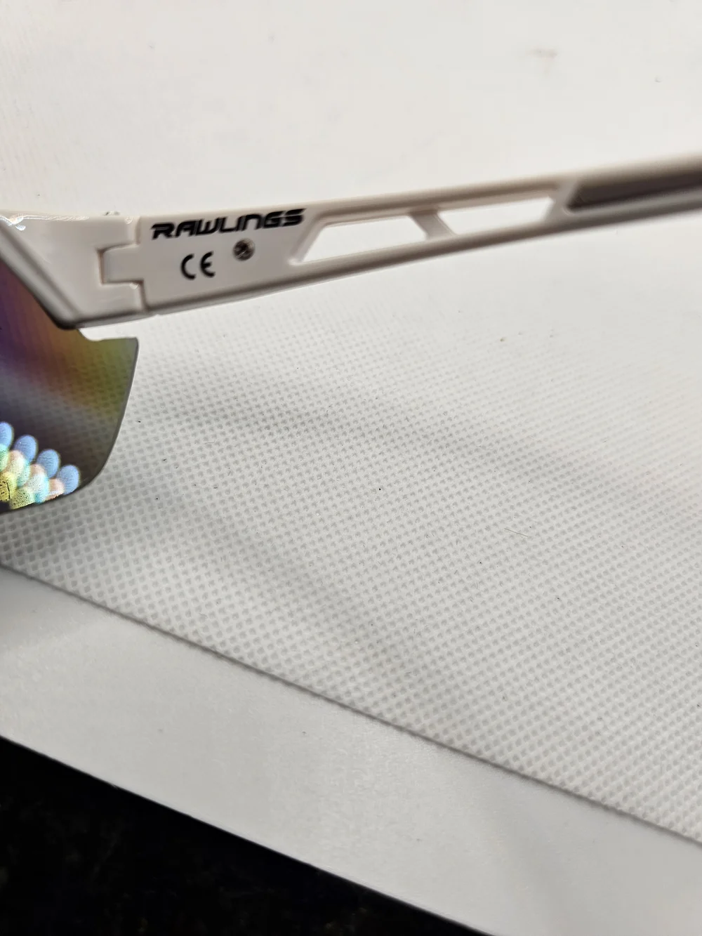 Rawlings Men's White Sport Sunglasses with Rainbow Mirrored Lens